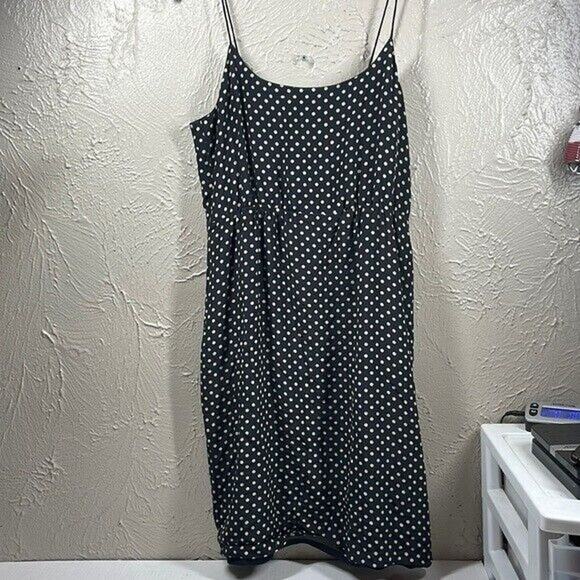 J Crew Blouson Dress Polka Dot Spaghetti Strap Sheath Party Cocktail Sz S Approx - Picture 1 of 6